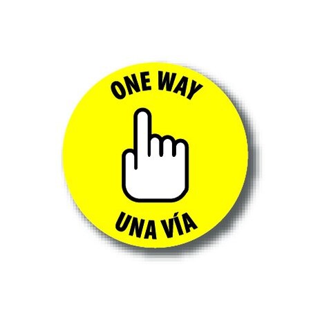 Ergomat 6in CIRCLE SIGNS One Way - Bilingual English/Spanish DSV-SIGN 36 #0822 -UEN
